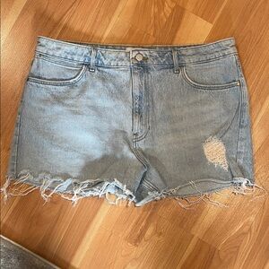 Wrangler Light Blue Ripped Jean Shorts